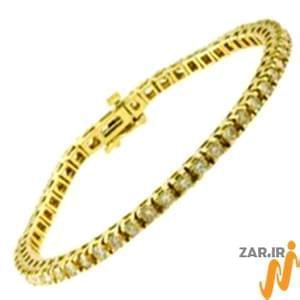 دستبند طلا زرد با نگین الماس مدل : bgf1039