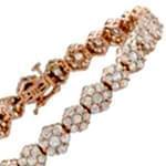 دستبند طلا ی گلی با نگين الماس مدل : bgf1016