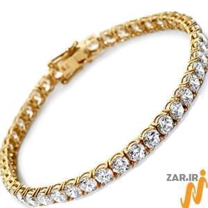دستبند طلا زرد با نگین الماس مدل : bgf1056