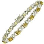 دستبند طلا سفید با نگین سیترین مدل :  bgf1059