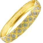 دستبند طلا زرد با نگین الماس مدل : bgf1075