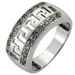 حلقه طلا سفید با نگین الماس: مدل sgf1017