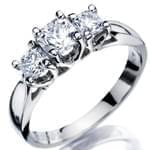 حلقه طلا سفید با نگین الماس: مدل sgf1027