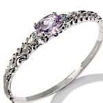 النگو طلا سفید با نگین آمتیس : مدل bgm1001