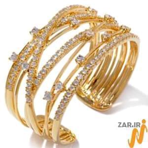 دستبند طلا زرد با نگین الماس مدل : bgf1000