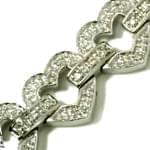 دستبند طلا سفید با نگین الماس تراش برلیان مدل : bgf1106