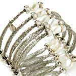 النگو طلا سفید با نگین مروارید : مدل bgm1017