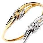 النگو طلا زرد و سفید با نگین الماس: مدل bgm1026