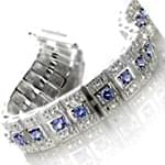 دستبند طلا سفید با نگین یاقوت مدل :  bgf1110