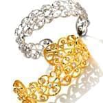 النگو طلا زرد و سفید با نگین الماس : مدل bgm1035