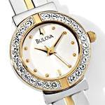 ساعت طلای دو رنگ با نگین زیرکونیا