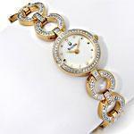 ساعت طلای زرد با نگین الماس