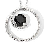 آویز طلای سفید با نگین الماس و یاقوت:مدل ewe1087