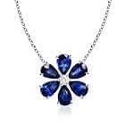 آویز طلای سفید با نگین الماس و یاقوت:مدل ewe1092