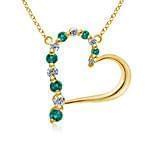 آویز طلای زرد با نگین الماس و زمرد:مدل ewe1115