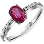 انگشتر طلای سفید با نگین یاقوت و الماس مدل : rgf1111