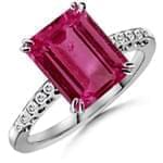 انگشتر طلای سفید با نگین یاقوت و الماس مدل :rgf1124