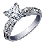 حلقه طلا سفید با نگین الماس: مدل sgf1055