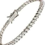 دستبند طلا سفید با نگین الماس مدل : bgf1130