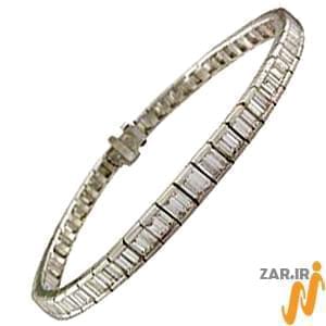 دستبند طلا سفید با نگین الماس مدل : bgf1131