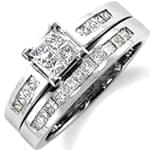 حلقه طلا سفید با نگین الماس: مدل sgf1059