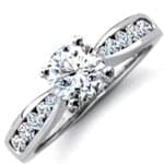 حلقه طلا سفید با نگین الماس: مدل sgf1070