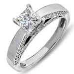 حلقه طلا سفید با نگین الماس: مدل sgf1078