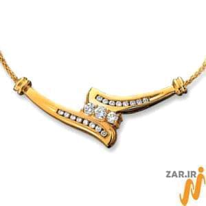 گردنبند طلا زرد با نگین الماس: مدل ngf1014