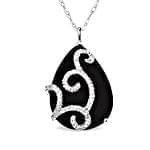 آویز طلای سفید با نگین الماس و انیکس مدل: Pdf986