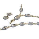 نیم ست طلا  زرد با نگین الماس  مدل : hsdf1007