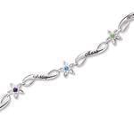 دستبند طلا سفید با نگین یاقوت مدل:pdf1020