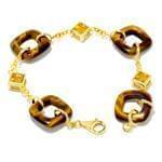 دستبند طلا زرد با نگین چشم ببر مدل:pdf1022