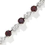 دستبند طلا سفید با نگین گارنت مدل:pdf1032