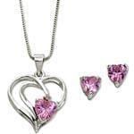 مدل نیم ست طلای سفید با نگین تورمالین و برلیان