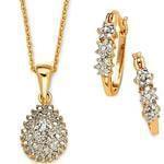 نیم ست طلای زرد با نگین الماس مدل: hsdf1015