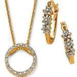 نیم ست طلای زرد با نگین الماس مدل: hsdf1018