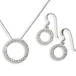 نیم ست طلای سفید  با نگین الماس مدل: hsdf1026