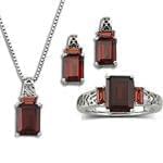 نیم ست طلا سفید با نگین یاقوت قرمز مدل: sdf10041 