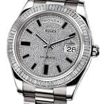 ساعت طلا سفید با نگین الماس مدل: wdm1006