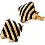 دکمه سر دست طلا زرد با نگین انیکس مدل:cdm1042  