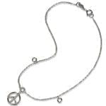 پابند طلا سفید با نگین الماس مدل : adf1011