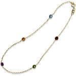 پابند طلا زرد با نگین یاقوت قرمز، توپاز، سیترین، زبرجد و گارنت مدل : adf1032