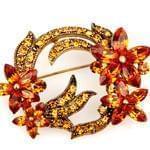 سنجاق سینه طلای سفید با نگین توپاز مدل: bdf1002