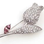 سنجاق سینه طلای سفید با نگین الماس مدل: bdf1003