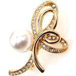 سنجاق سینه طلای زرد با نگین مروارید مدل: bdf1004