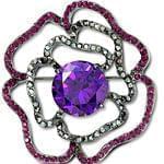 سنجاق سینه طلای سفید با نگین  آمتیس مدل: bdf1007