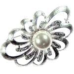 سنجاق سینه طلای سفید با نگین مروارید مدل: bdf1015