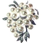 سنجاق سینه طلای سفید با نگین مروارید مدل: bdf1018