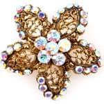 سنجاق سینه طلای زرد با نگین توپاز مدل: bdf1019