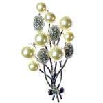 سنجاق سینه طلای سفید با نگین مروارید مدل: bdf1022